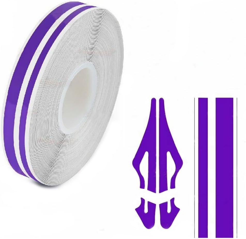 Vinyl Pin Stripe Double Line Tape Decals Stickers 32 ft Length for Car Auto Motorcycle Scooter Helmets Dashboards Bodyworks DIY (Purple) Vinyl Pin Stripe Double Line Tape Decals Stickers 32 ft Length for Car Auto Motorcycle Scooter Helmets Dashboards Bodyworks DIY (Purple)
