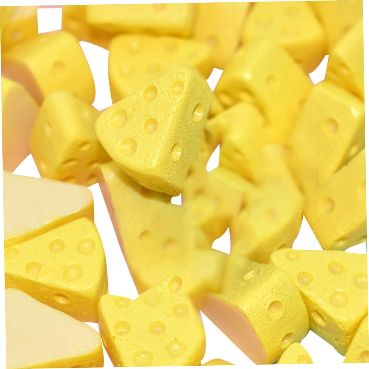 TOYANDONA Simulated Cheesecake Fake Cheese Models 50 Pcs Miniature Artificial Dessert Props for Dollhouse Decoration Photography Home Display