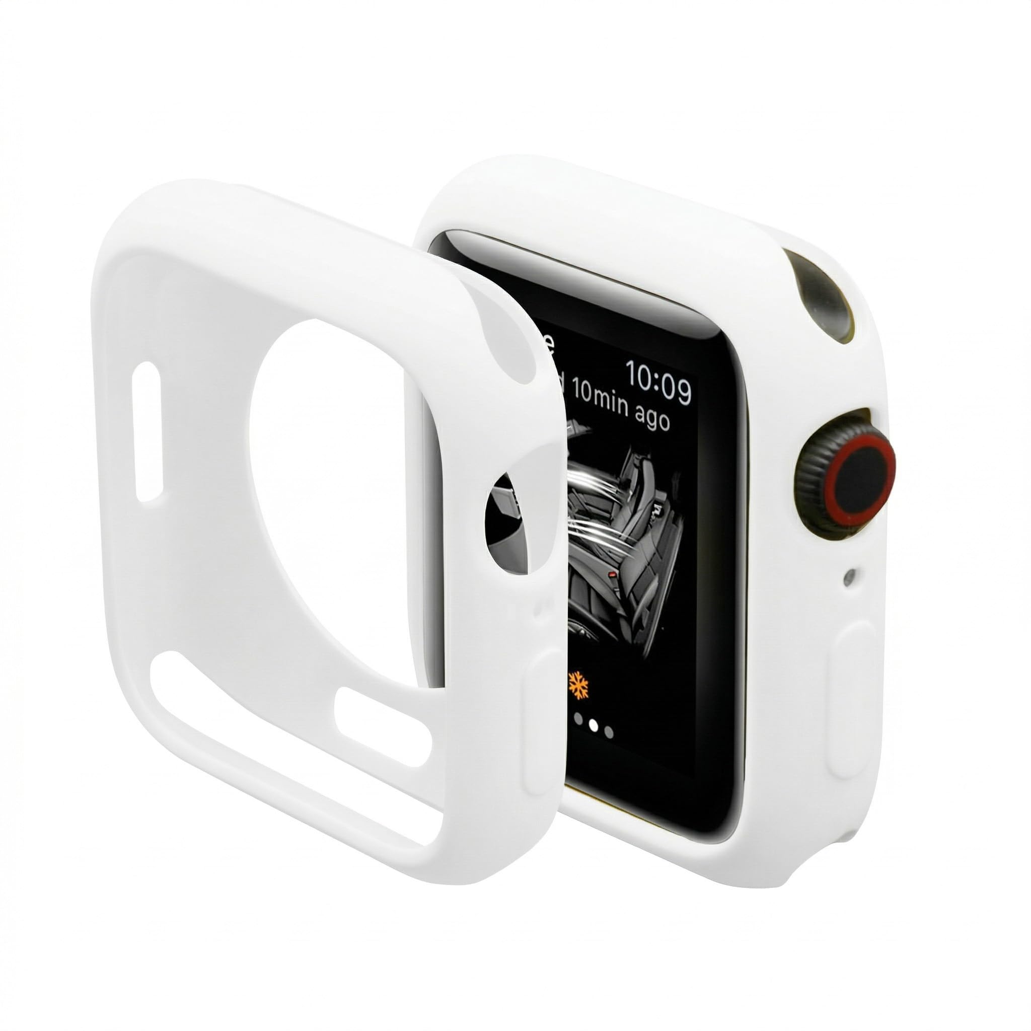Slim Bumper Case Compatible with Apple Watch, Soft Silicone TPU Protective Cover, Rugged Frame with Open Screen Design Protector for iWatch Series Ultra 3/2/1, 49mm White 49mm Series Ultra 3/2/1
