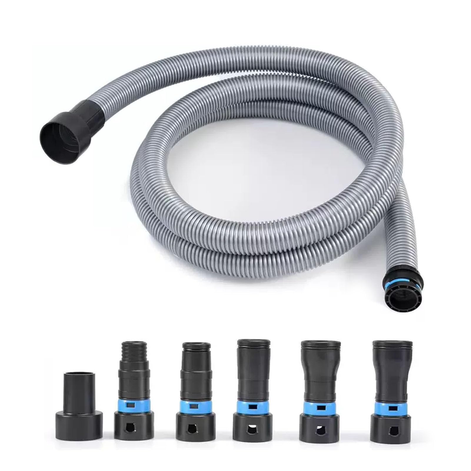 Fabater Kit de Manguera de Recolección de Polvo, Manguera de Aspiradora de 1 1/4 Pulgadas X 10 Pies con 6 Adaptadores y de Rápido, Compatible con la Mayoría de Herramientas