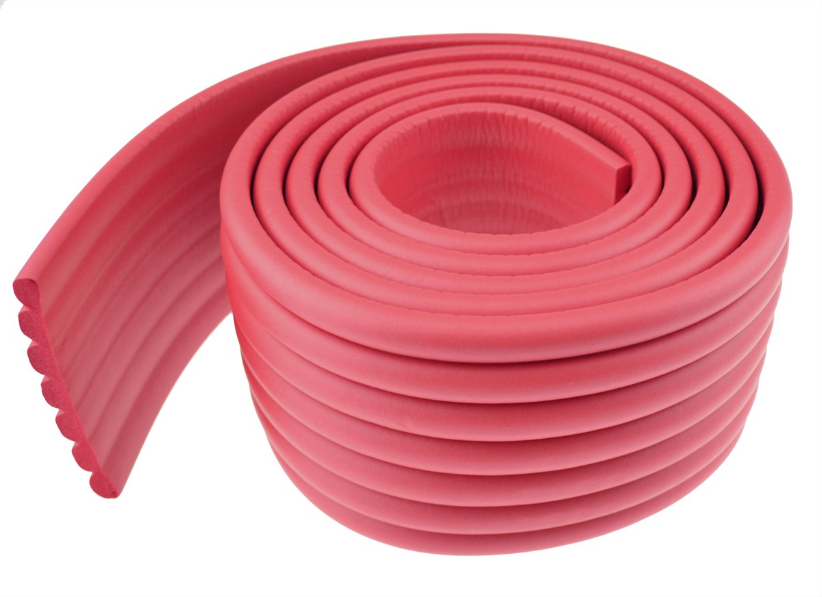 FiveSeasonStuff Versatile Protectors for Kids | Peace of Mind Baby Proofing and Child Safety | Multifunctional Mint Foam Guard Prevents Injuries from Edge, Corner & Most Surfaces | 1 Roll (Red) 2 Metres (80mmx8mm)