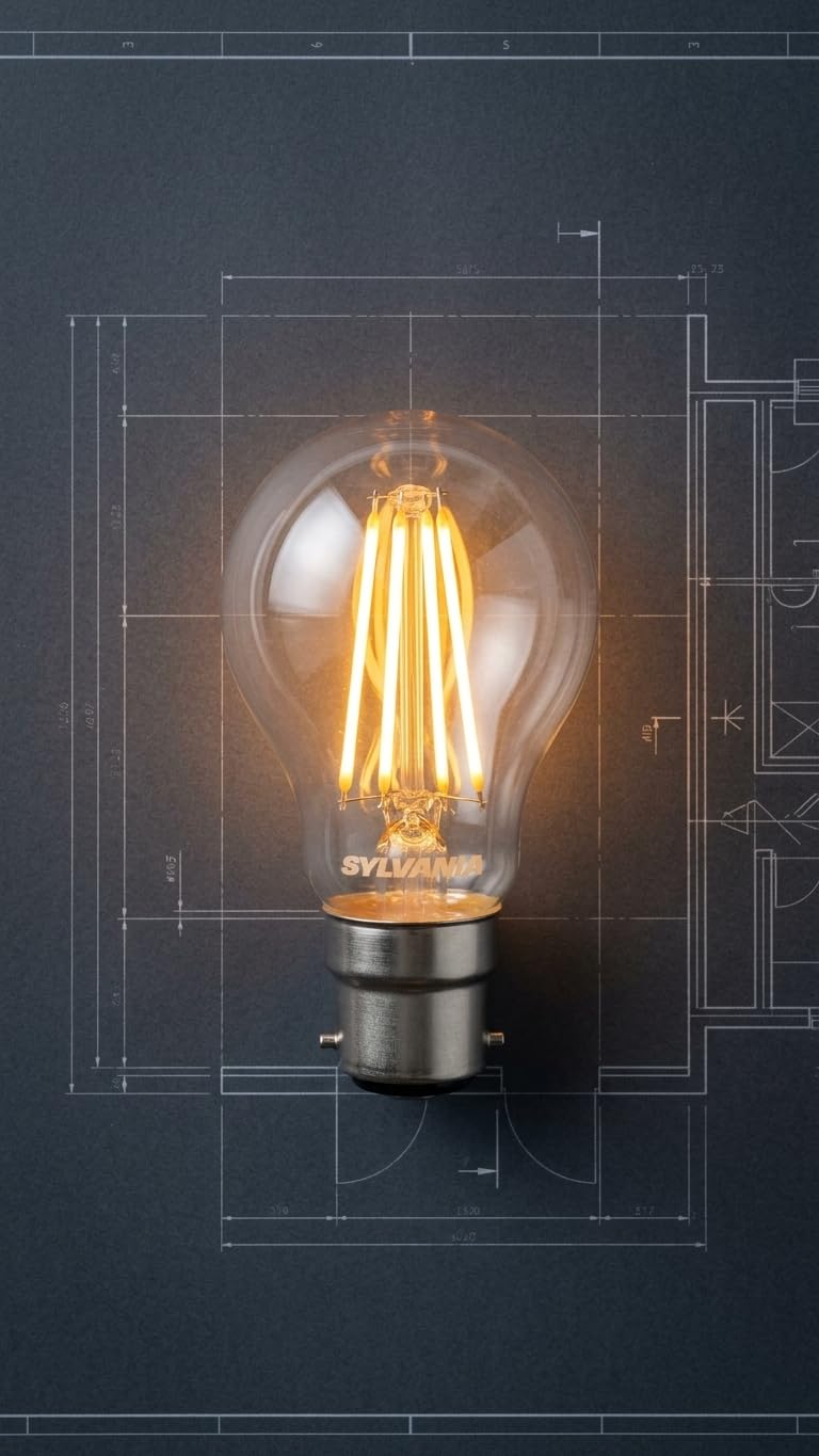 7W (60W) BC B22 Vintage Filament LED GLS Bulbs Clear Warm White 4 Pack Energy Saving Lamps 806 Lumen - Kitchen, LivingRoom, House Lamp Bulb