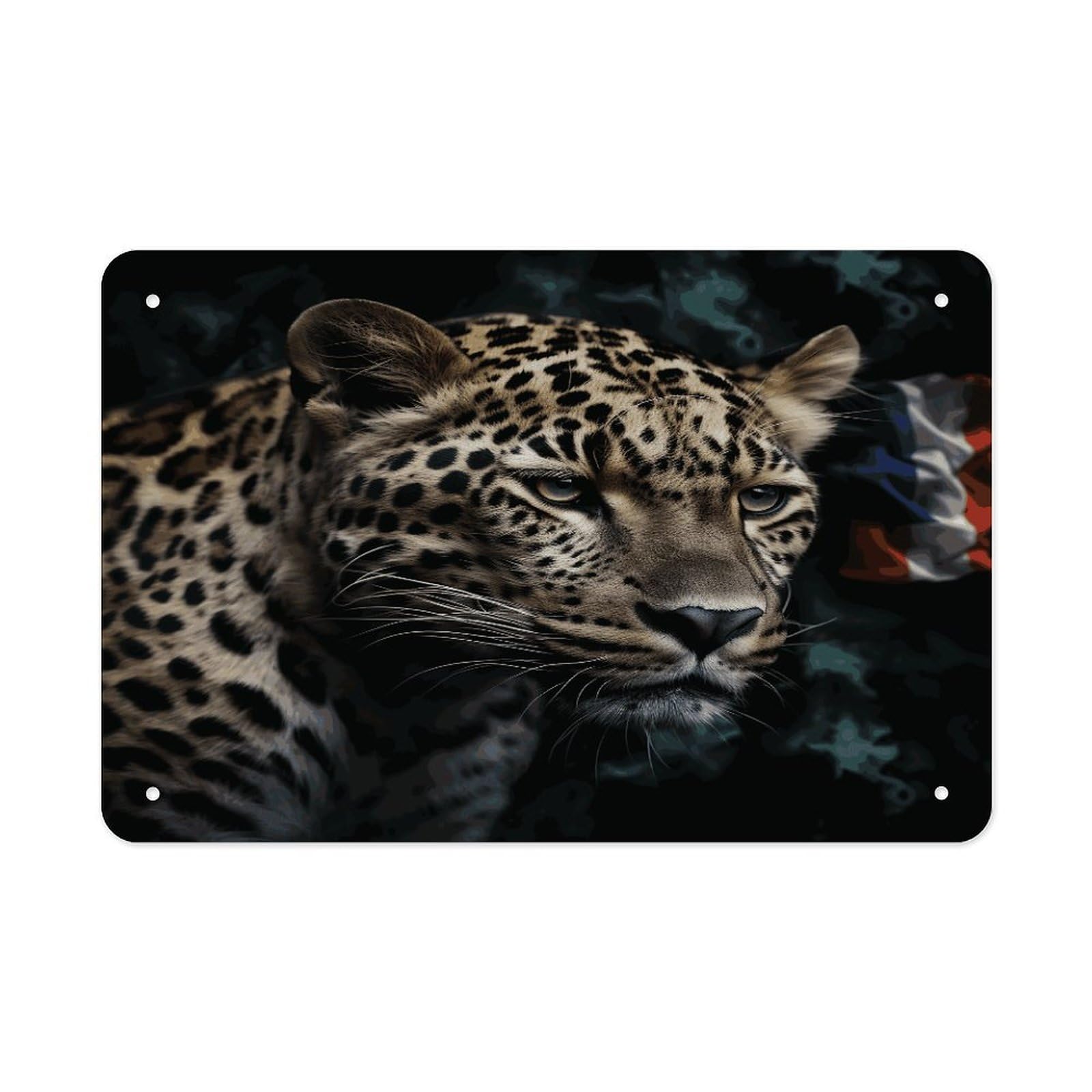 Fodpand Style Flag With Leopard Wall Art Metal Signs Tin Sign