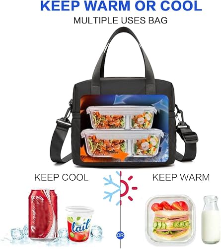 Miniatura 2 de NOL Natural Organic Lifestyle Bolsa de almuerzo reutilizable para mujer, a prueba de fugas, con aislamiento medio, de nailon, con correa desmontable