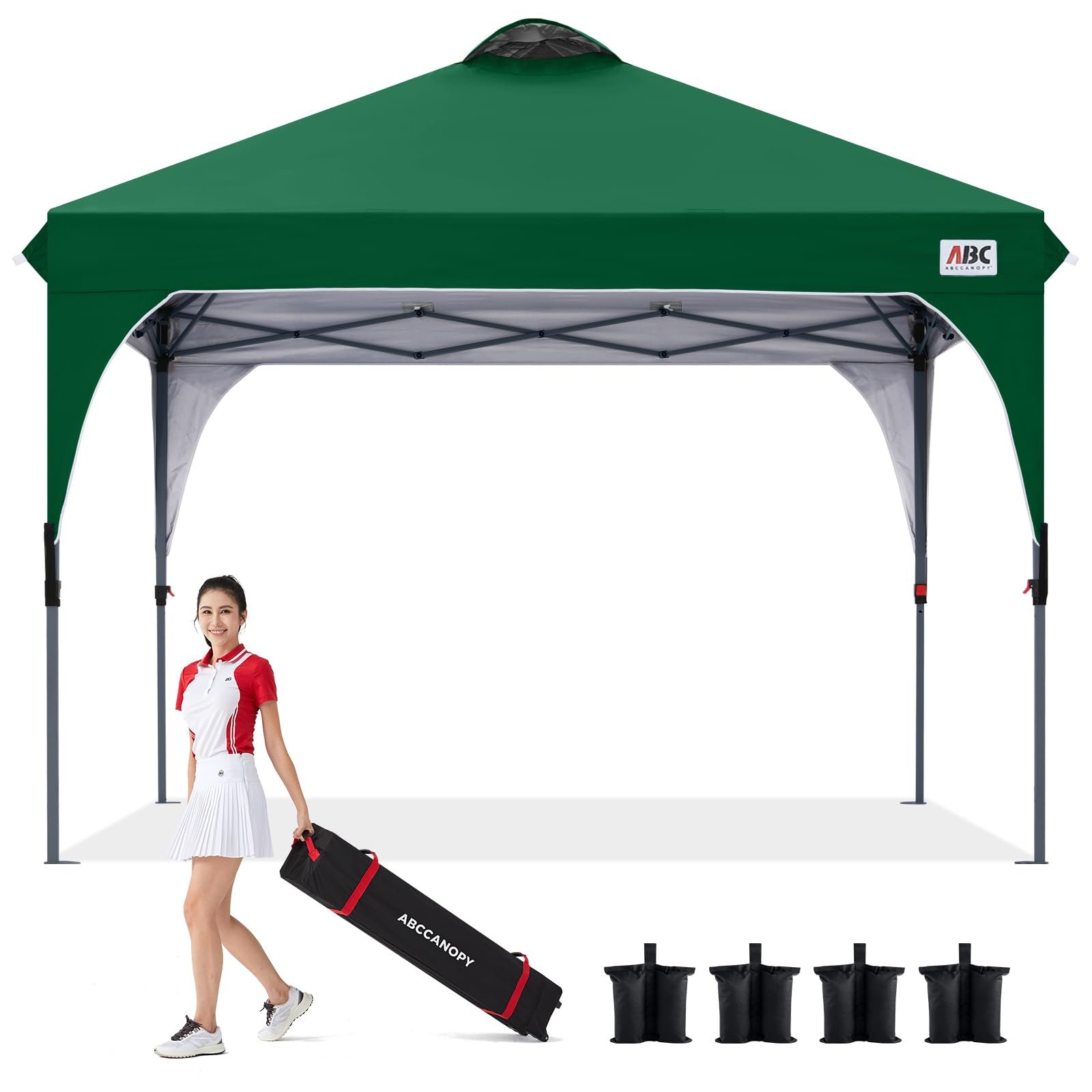Amazon | ABCCANOPY タープテント ワンタッチ 3段階調節 ベンチ 