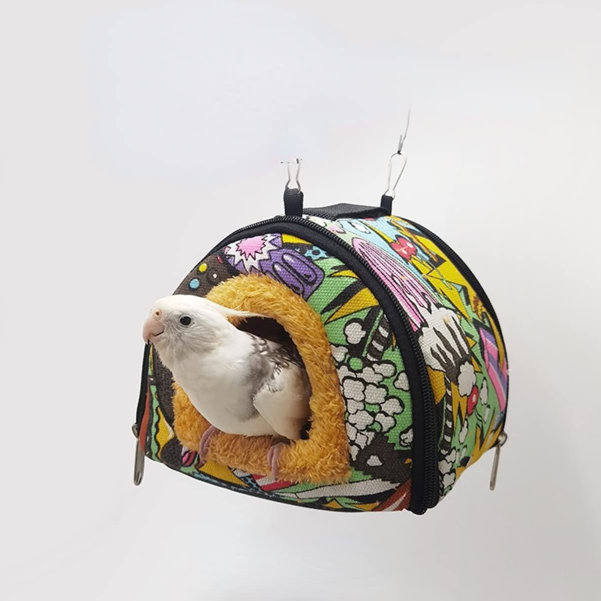 Winter Warm Bird Nest Bird House Bed Hammock Toy for Pet Pet Parrot Parakeet Cockatiel Conure Lovebird Parakeet Nest Bird Hammock (Small,Colorful)