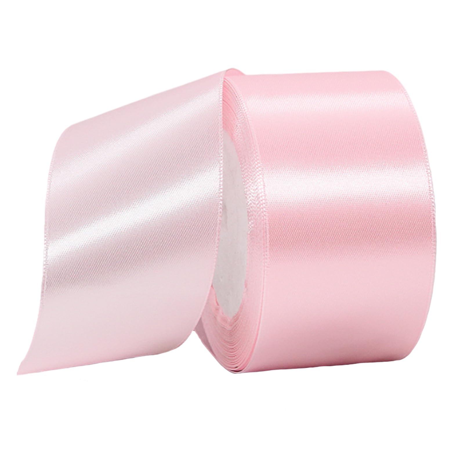 Pink Ribbon 50mm for Gift Wrapping 22M,Pink Satin Ribbon 50mm Wide for Crafting Cake,Hair Bow,Polyester Ribbon Christmas Decoration,Wedding Car Decor