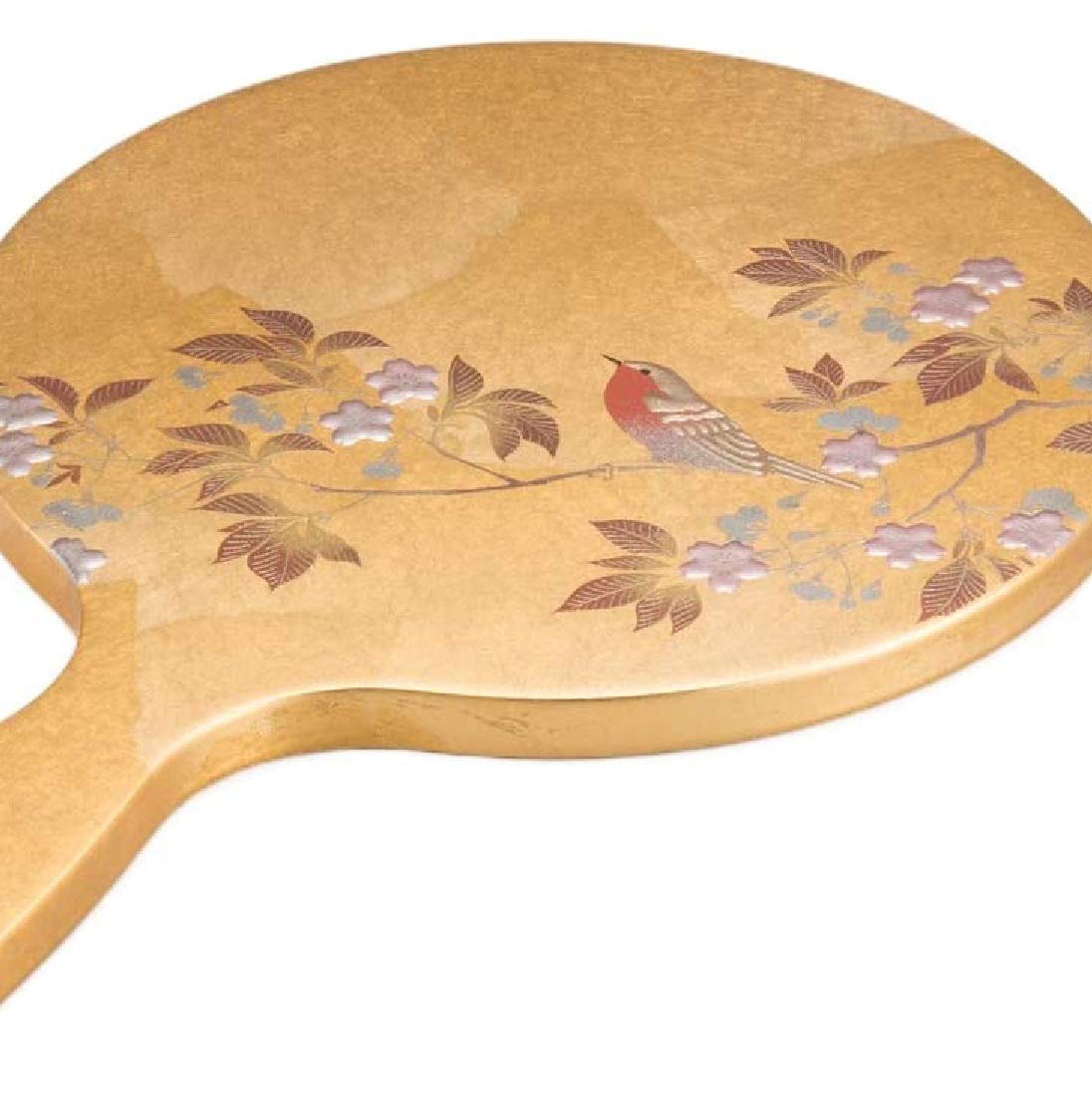 Amazon.co.jp: 箔一花見鳥箔手鏡ハンドミラー金沢箔Hakuichi