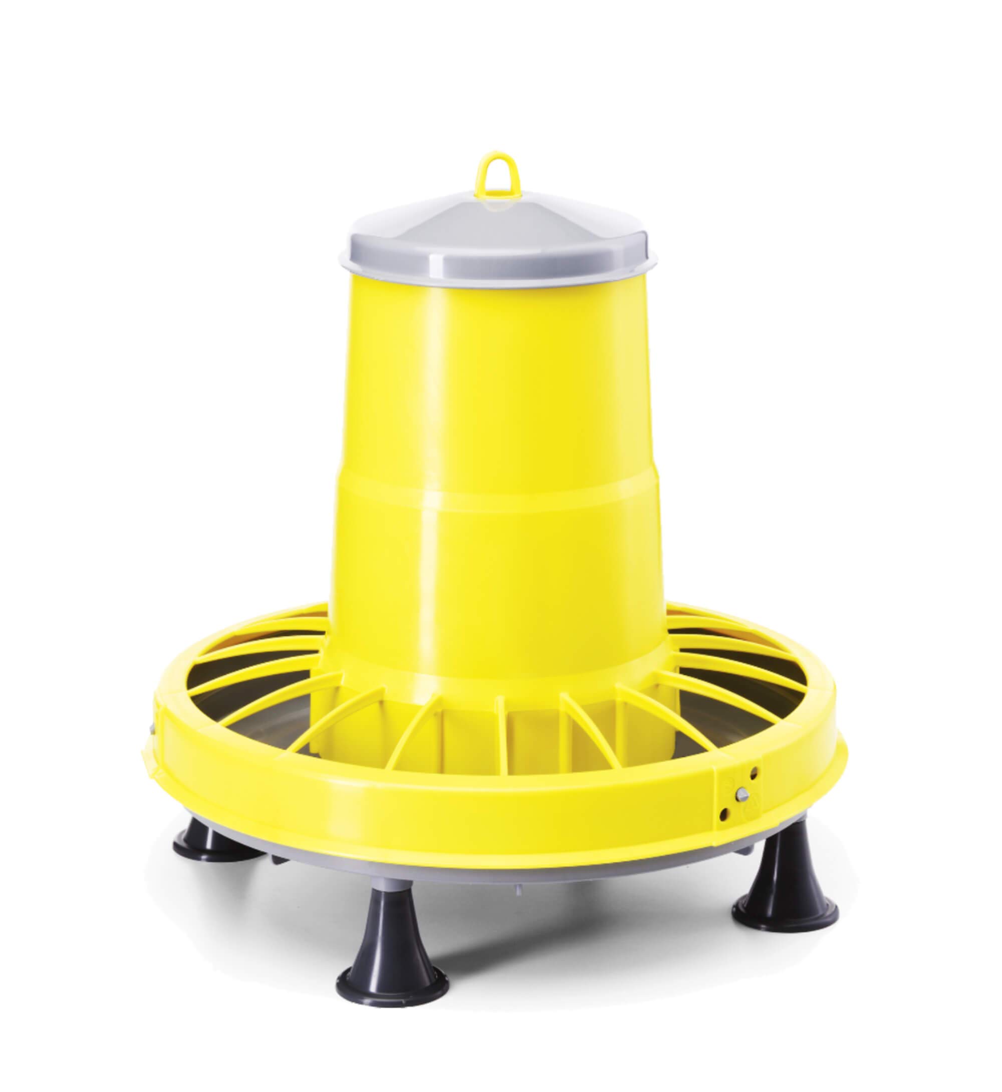 Comedero Gallinas 9 kg con Impermeable Parasol de Chapa galvanizada, para Pollos, Patos, Gansos, con antidesperdicio, automático, tolva, para Colgar, de plástico, para Exterior/Interior