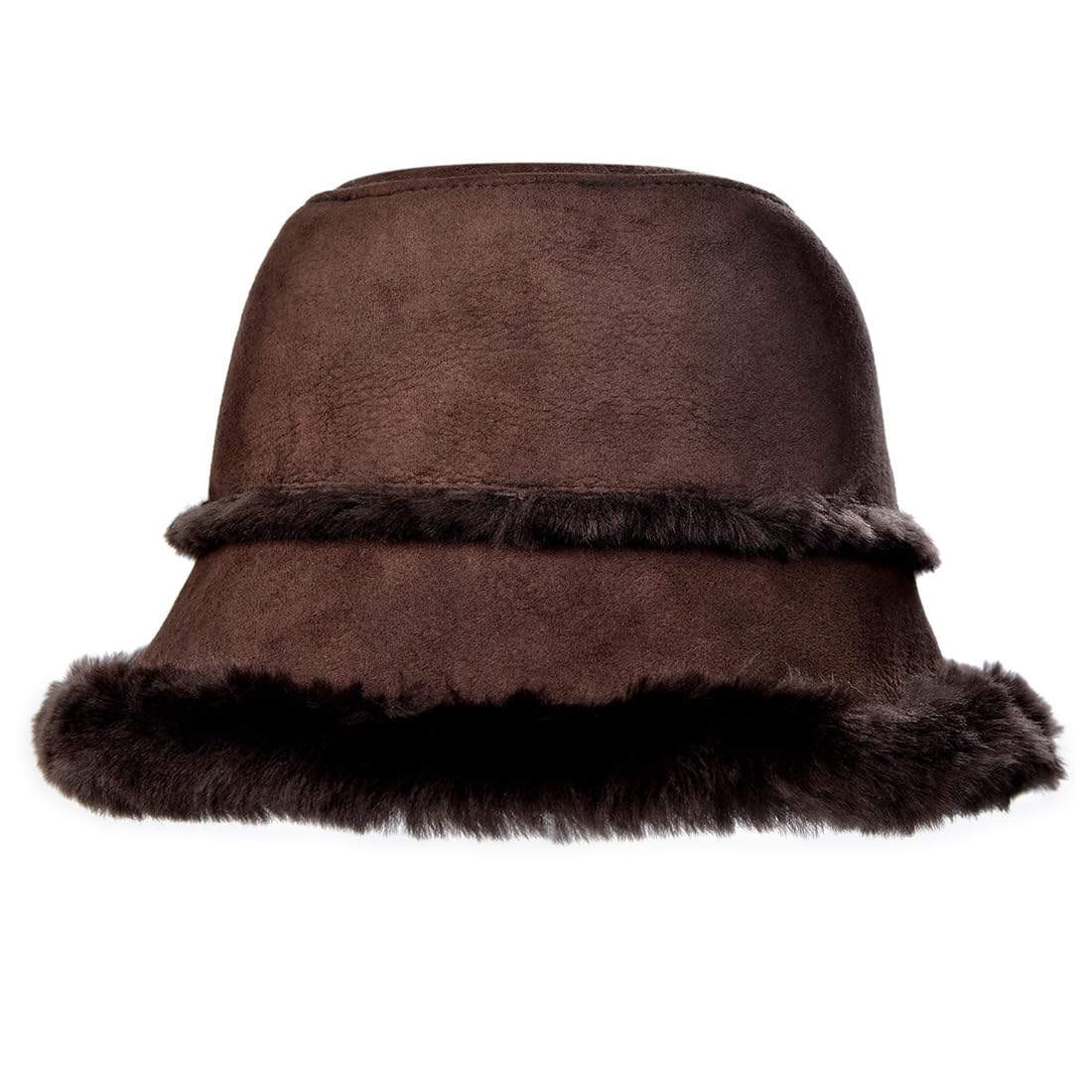 Harssidanzar Mens and Womens Winter Shearling Bucket Hat Lambskin Leather Warm Fisherman Cap CU608US1