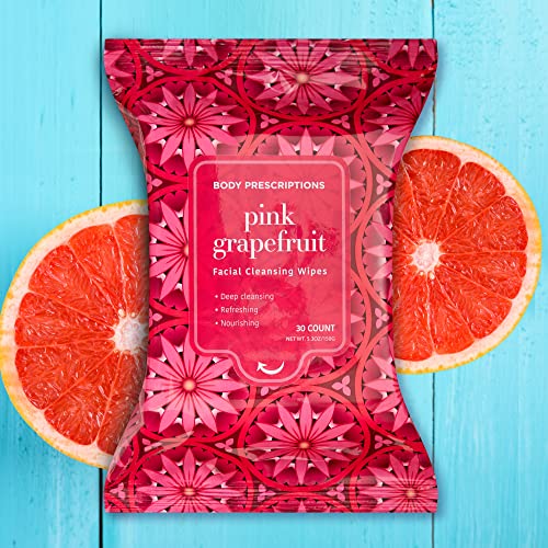 Image of Body Prescriptions Makeup Remover Wipes - Bulk Pack, Gentle Cleansing Wipes for Easy Makeup Removal, Mandarin, Orchid, Grapefruit, & Jasmine Tea