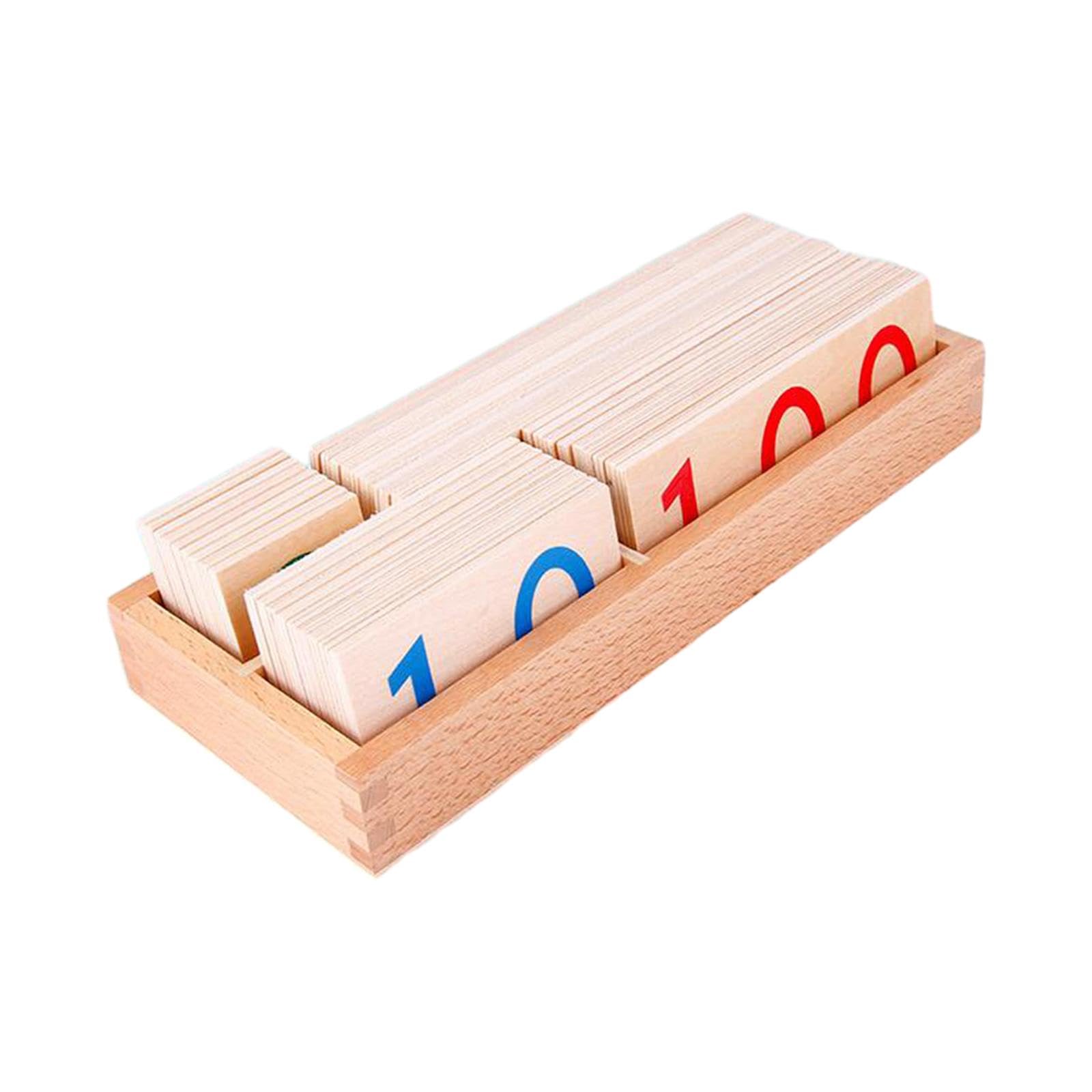 Tarjetas de Números de Madera Pequeñas con Caja, Número de Bloques, Juguetes, Aprendizaje Preescolar, de Madera, Tarjetas de