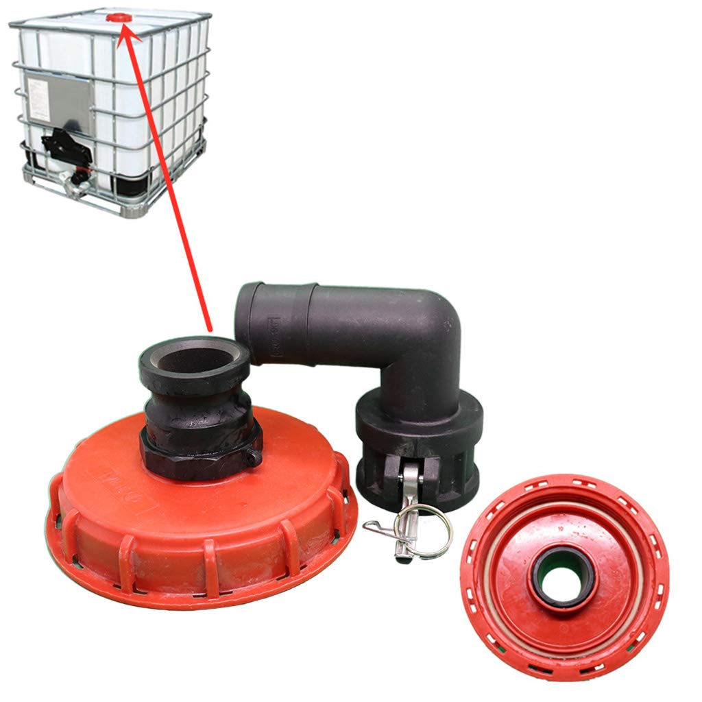 IBC - Adaptador de tapón de tapa de tanque con conector de ventilación de agua, bola de enchufe para herramienta de tejer a prueba de fugas y polvo