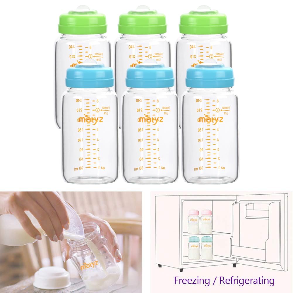 哺乳瓶などのセット Amazon.co.jp: Matyz ガラス製母乳保存ボトル 6個パック 8オンス