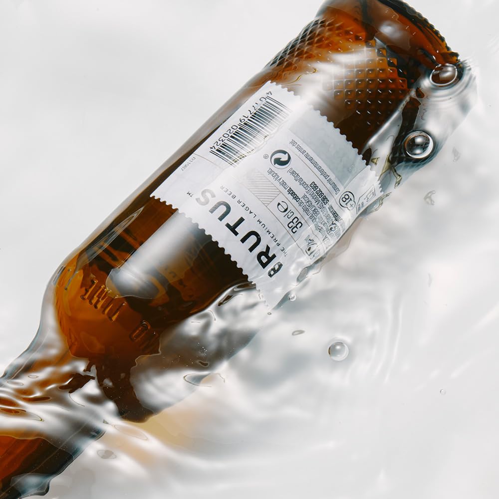 Brutus Cerveza, Pack de 12 Botellas x 33 cl, Cerveza Lager Ligera y Suave, Sabor Premium, 5% Vol Alcohol