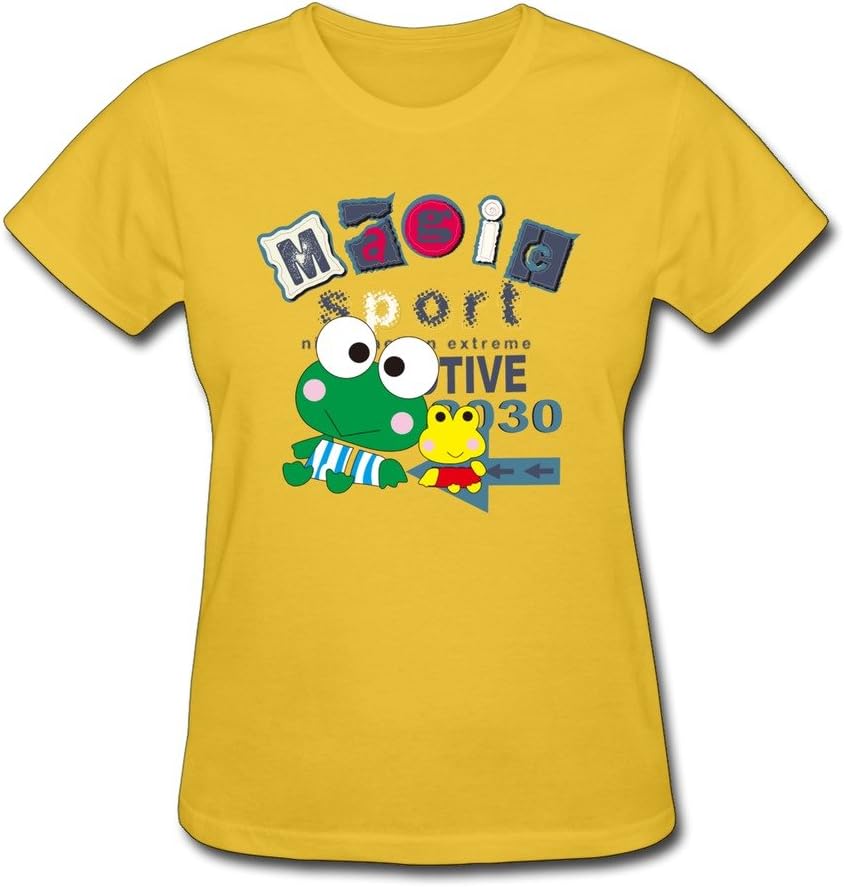 WSB Women's T Shirts Frogs Funny Manga Art Yellow