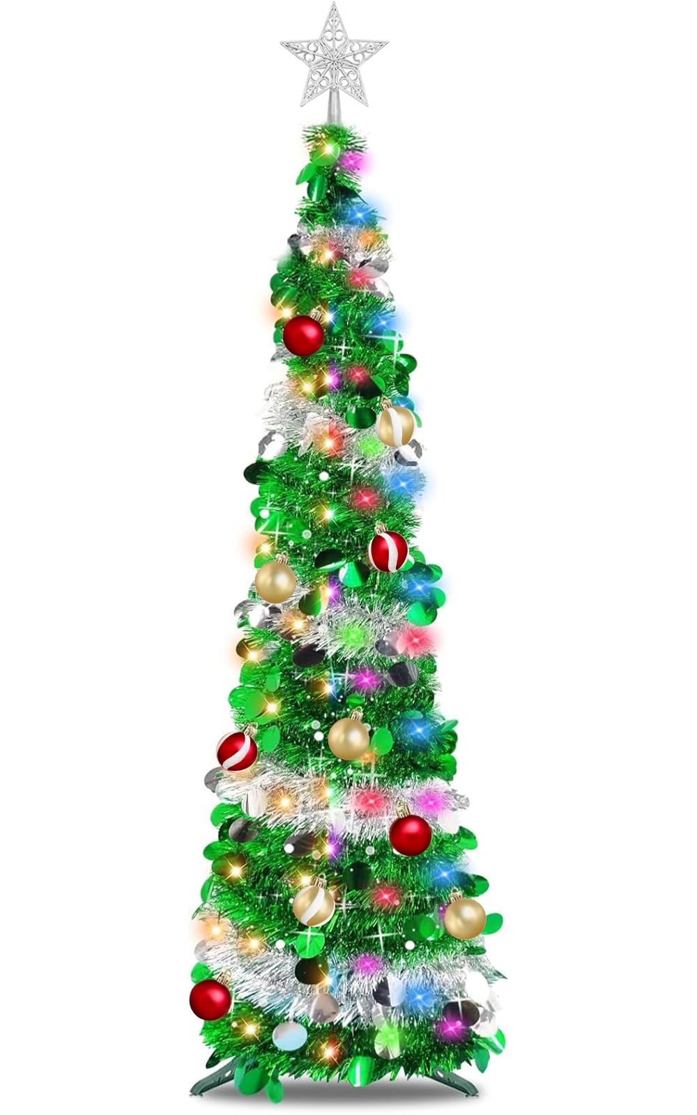 Amazon.com: TURNMEON 5 Ft Pop Up Christmas Tree Dual Color Change