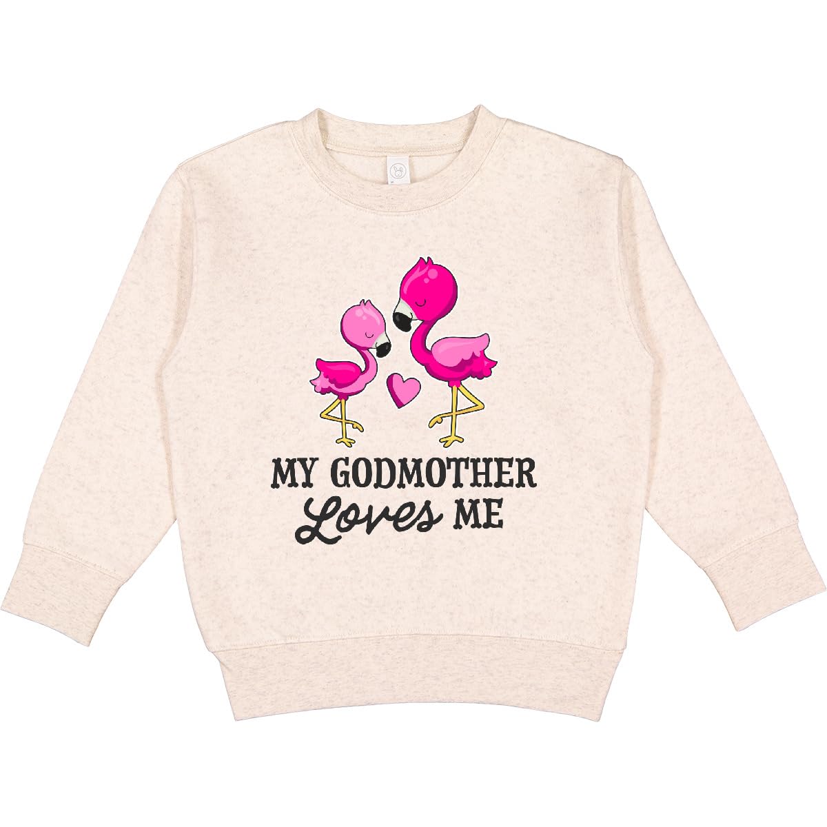 inktastic My Godmother Loves Me with 2 Flamingos Toddler Sweatshirt 5-6 Natural Heather 2f120