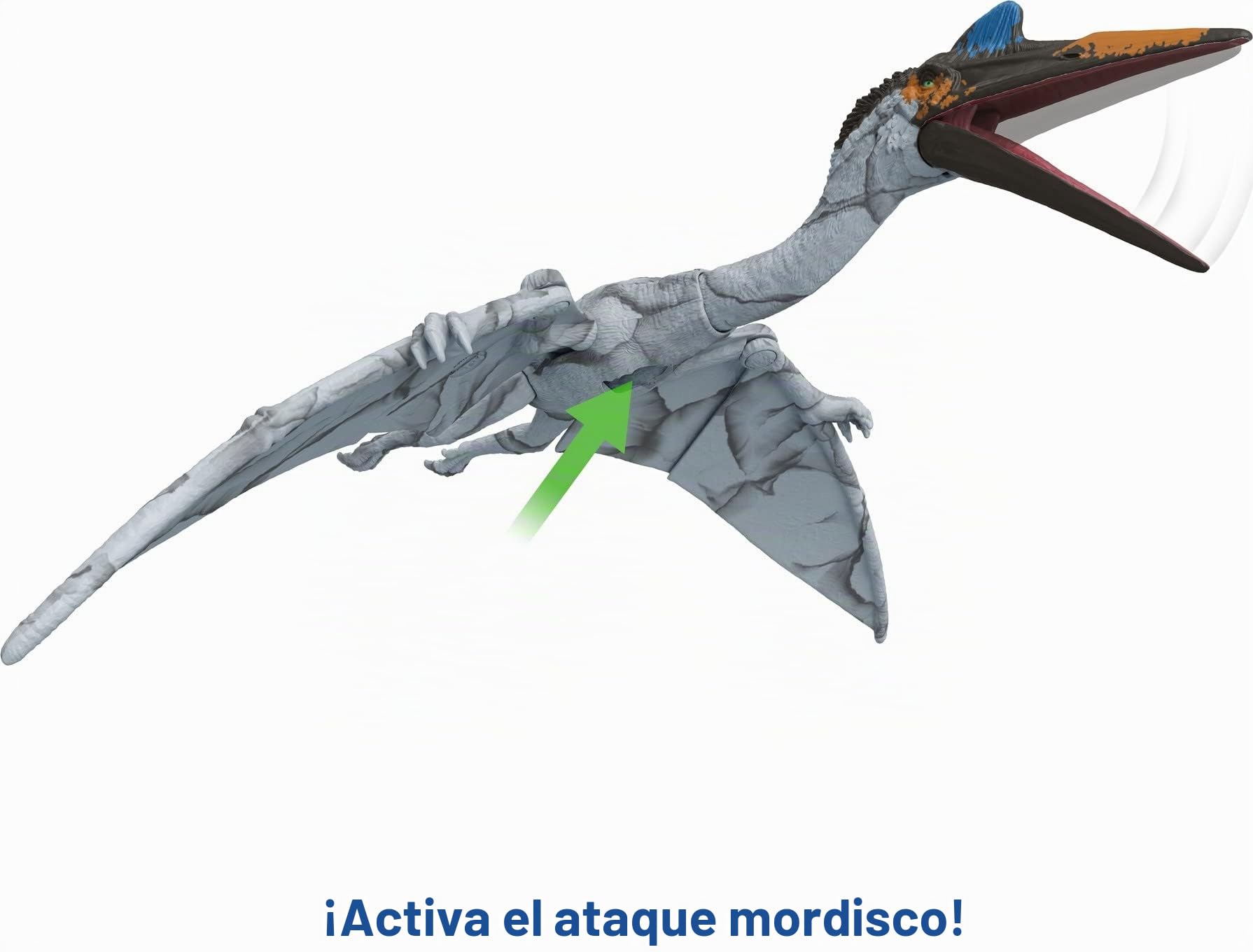 Jurassic World Quetzalcoatlus gran acción, dinosaurio de juguete articulado, regalo para niños +4 años (Mattel HDX48)