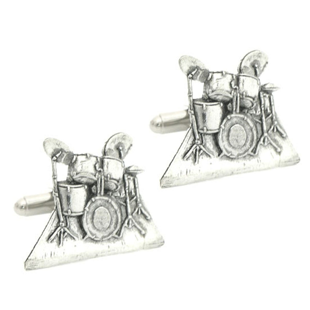 Pewter Drumset Drums Cufflinks