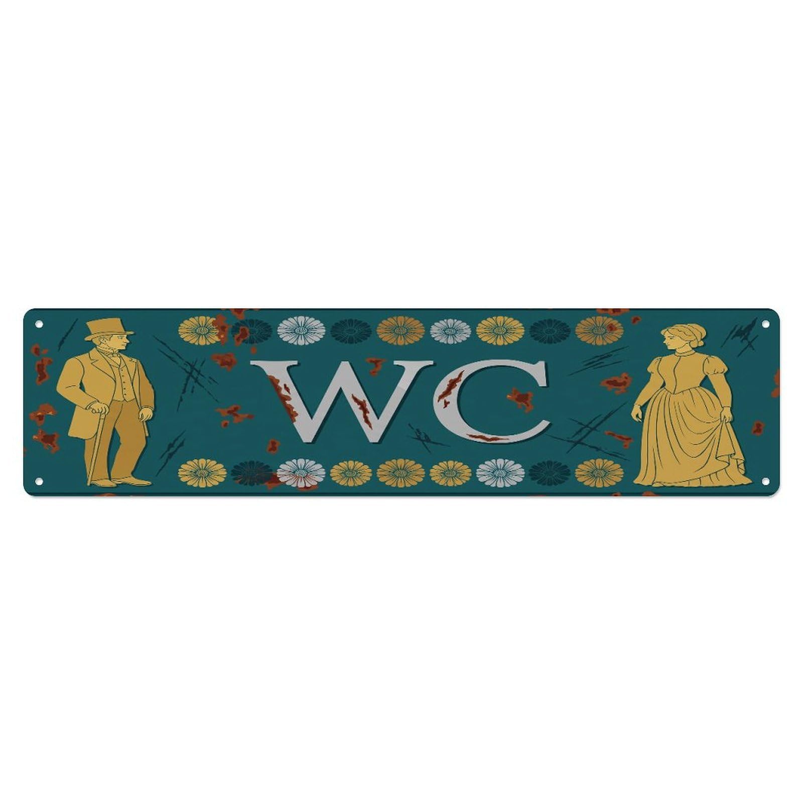 Tgrcjimh Style Metal Tin Sign Vintage Victorian Decor Wc Toilet Building