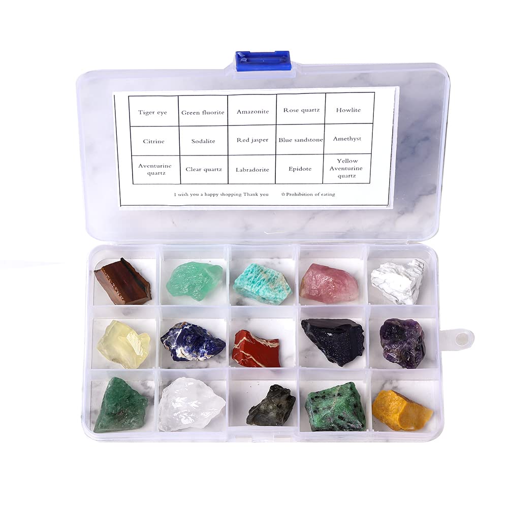 15 Tipos de muestras crudas de Piedra de Cristal Natural, colección de Cristal de Roca Irregular, investigación y enseñanza, decoración del hogar Inicio Colecciones