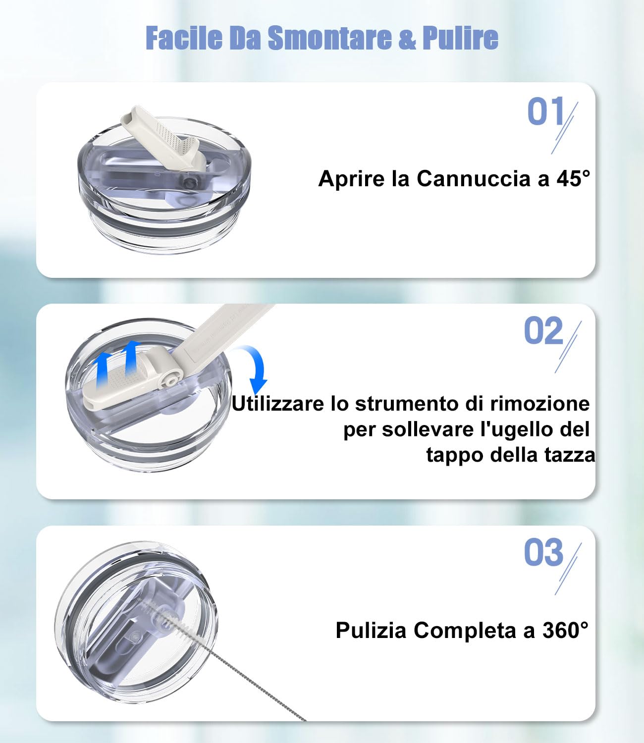 Coperchi Ricambio Per Stanley Quencher - 2 Pezzi A Prova Di