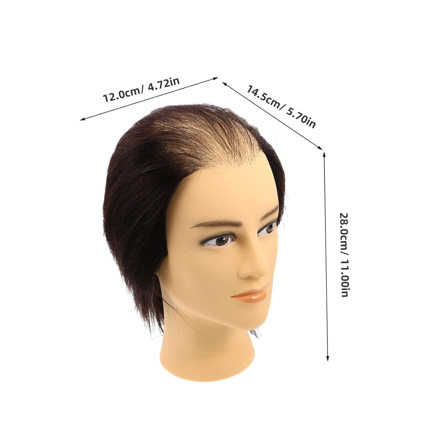 Amosfun Barber Mannequin Head Male Practice Mannequin for Braiding and Styling with Resilient Strands and Realistic Male Hair Structure Pvc Material for Barber Schools and Classroom