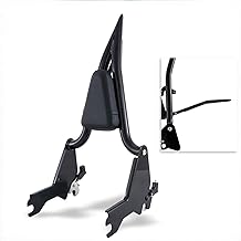 GGDMOTO Adjustable Holdfast Sissy Bar Luggage Rack Passenger Backrest with Lock Compatible with Harley Davidson Low Rider Sport Glide FLSB FXLR FXLRS and FXLRST Models 2018-2025(Gloss Black)