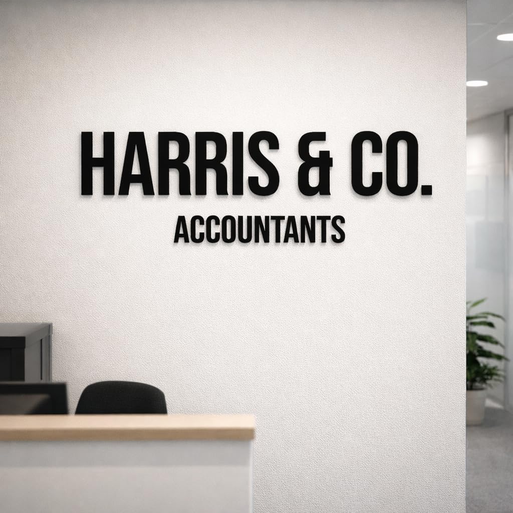Custom Acrylic Business Wall Logo Sign for Office Reception, Consulting, Marketing & Professional Spaces – Personalised Company Name Sign – Premium 3mm Acrylic Modern Office Wall Decor