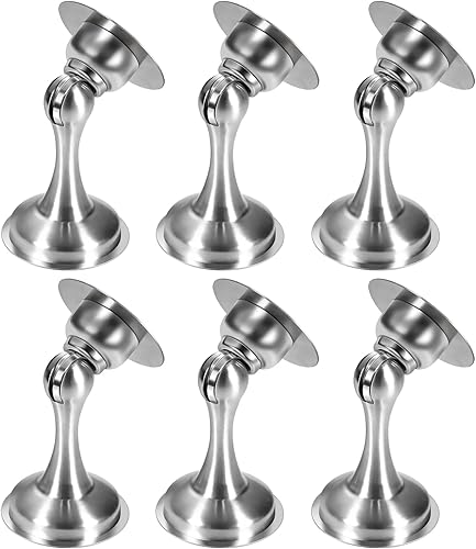 Topes de puerta, tope magnético para puerta, paquete de 6 soportes de puerta de acero inoxidable, tope de puerta con cinta adhesiva de doble cara,