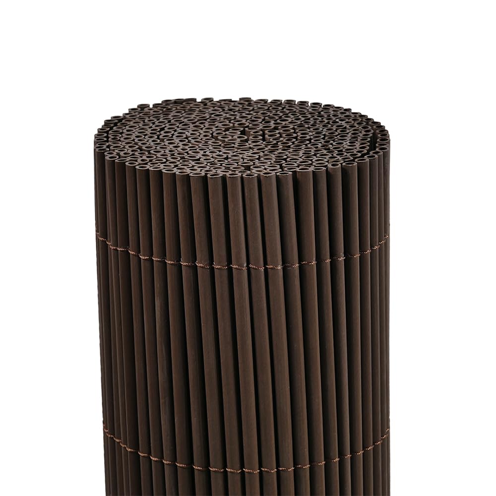 Mazovia Frangivista Balcone PVC 100x300 cm Marrone Effetto bambù Resistente Intemperie Raggi UV Frangivento Coperture Ombreggiante