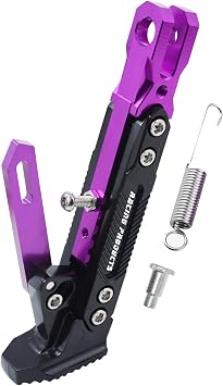 Universal Motorcycle Kickstand Adjustable Foot Side Support Parking Kickstand for Electric Motorbike Parking Foot Side Support Stand Purple