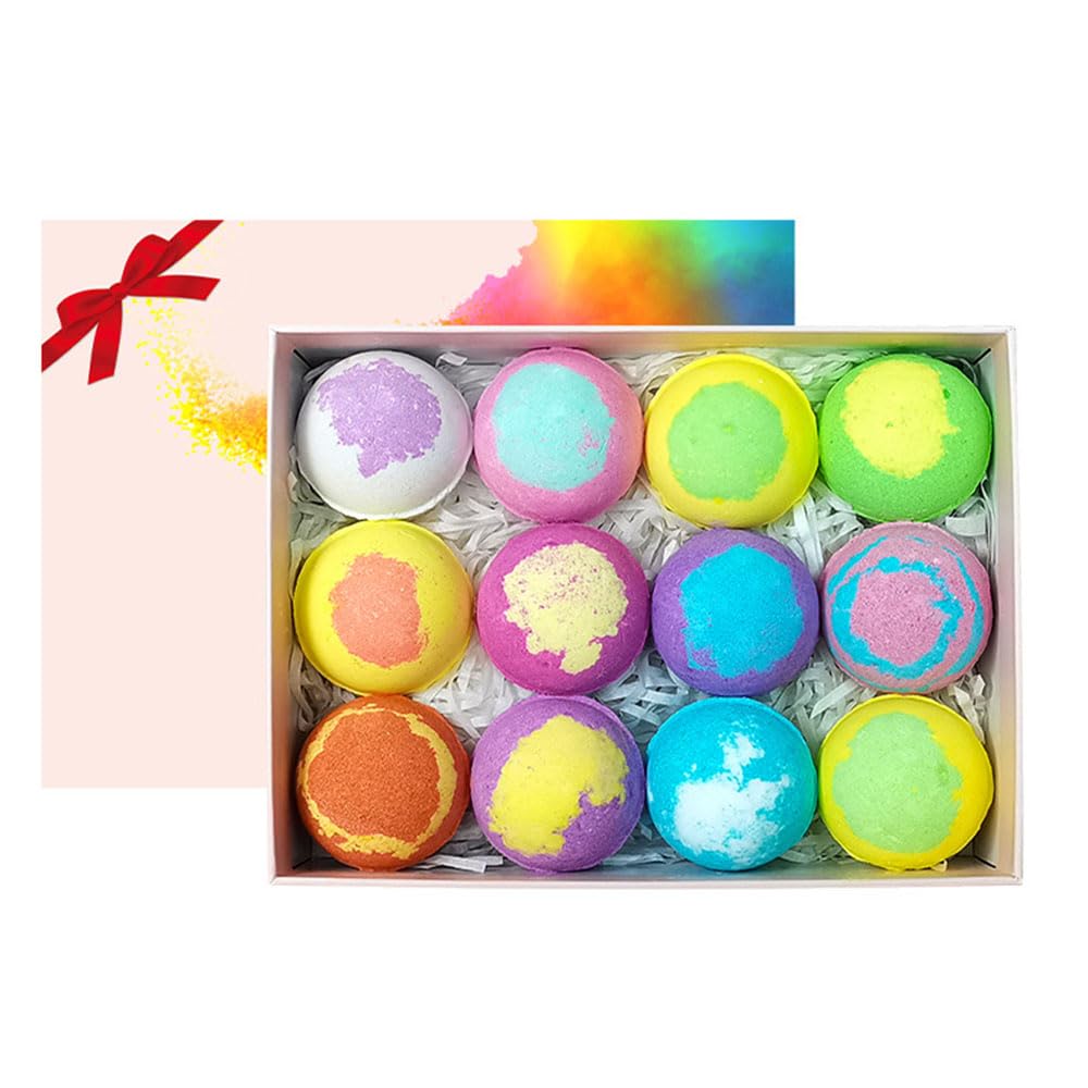 NeoStyleBath Bomb 12pcs,Fizzies Relaxing Spa Bath with Shea Butter & Essential Oils,Perfect for Bubble Spa Bath to Moisturize Dry Skin