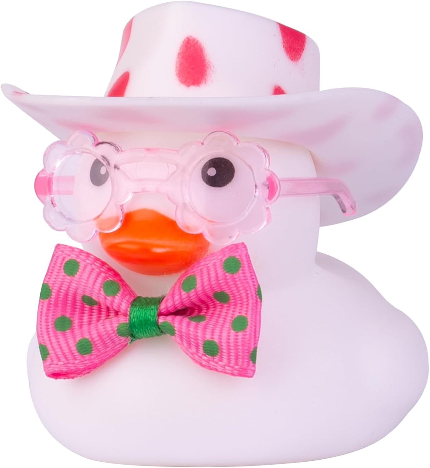 Car Rubber Duck, Rubber Duck Car Dashboard Decoration Accessories with Mini Hat Sunglasses Skirt or Bow and Cute Accessories(H11)