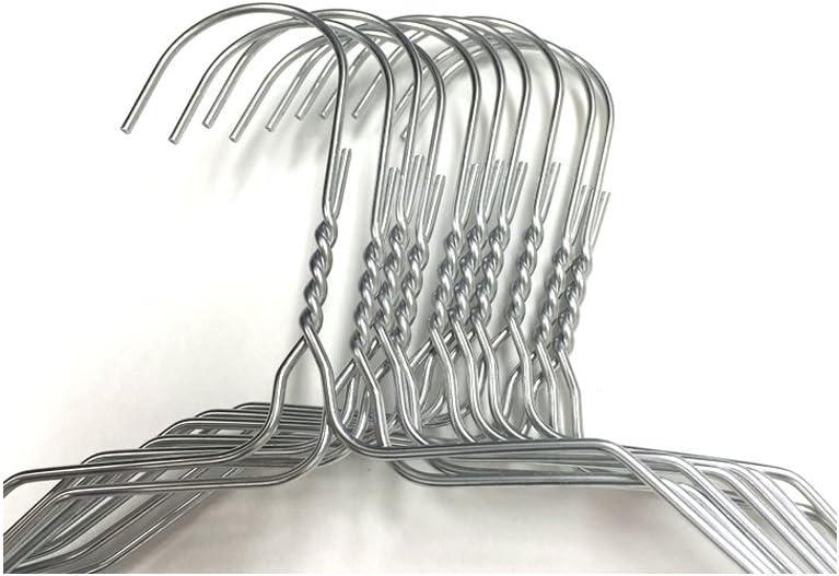 10 Pack Steel Metal Wire Hangers Adult Coat Clothes Hangers - 13 Gage Thickness Silver Color Galvanized Metal Wire Hanger