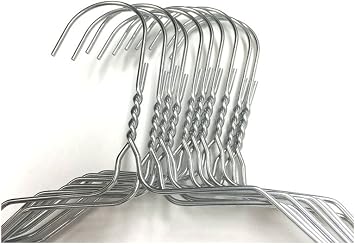 THE UM24 50 Pack Steel Metal Wire Hangers Adult Coat Clothes Hangers - 13 Gage Thickness Silver Color Galvanized Metal Wire Hanger