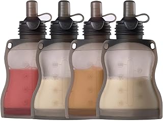 haakaa Silicone Food Pouches, Reusable Baby Food Pouches, Refillable Squeeze Pouches for Toddlers Kids, Washable & Freeze...