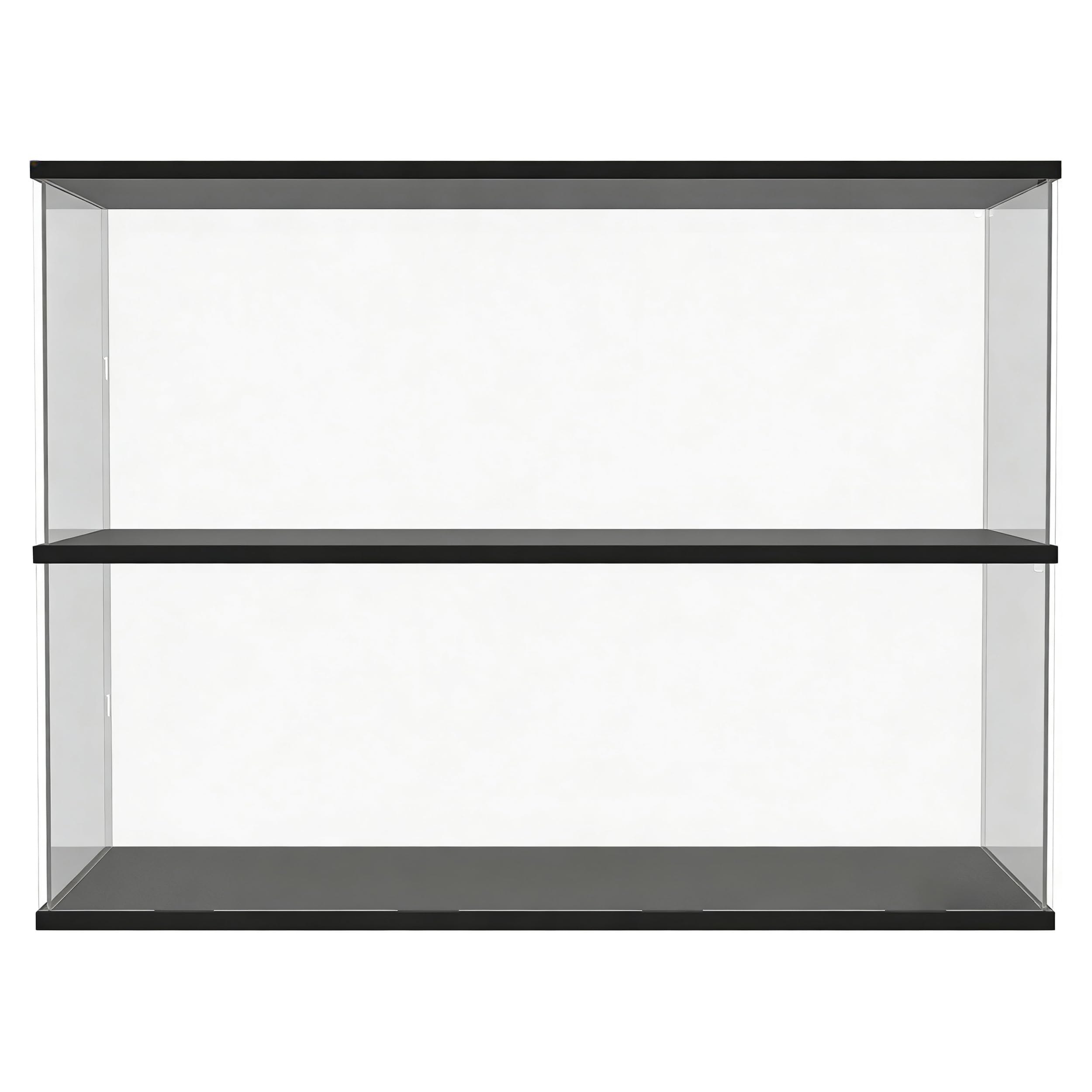 Vitrine aus Acryl, 2 Ebenen, für Sammlung, Lego Figur, Montage der Präsentationsbox für Miniaturautos 42096 911 42083, 25.6" L x13.2 W x 20.9 "H, Schwarz