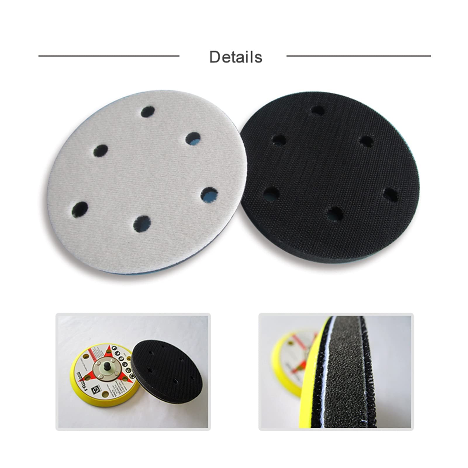 Almohadilla de Pulido Almohadilla de Interfaz Suave de 5 Pulgadas de 125 mm 125 mm y Almohadilla de Espuma Suave de Bucle for amortiguación y protección de la Almohadilla de Lijado (5 Paquetes)