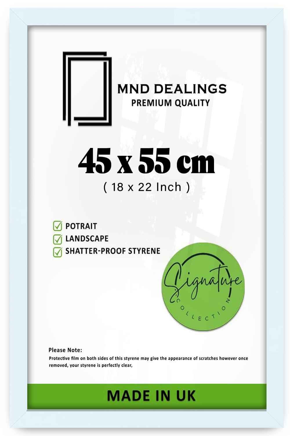 MND Dealings New Lifestyle White 45x55cm Poster Frame - MDF Wood and Polished Perspex-Handcrafted for Gallery Family PhotoPortrait Anniversary/Birthday/Wedding/Gifting (White)