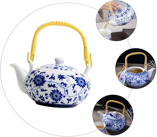 Miniatura 6 de Zerodeko Tetera con mango Tetera de cerámica vintage Kungfu Tetera de gran capacidad para hotel de oficina