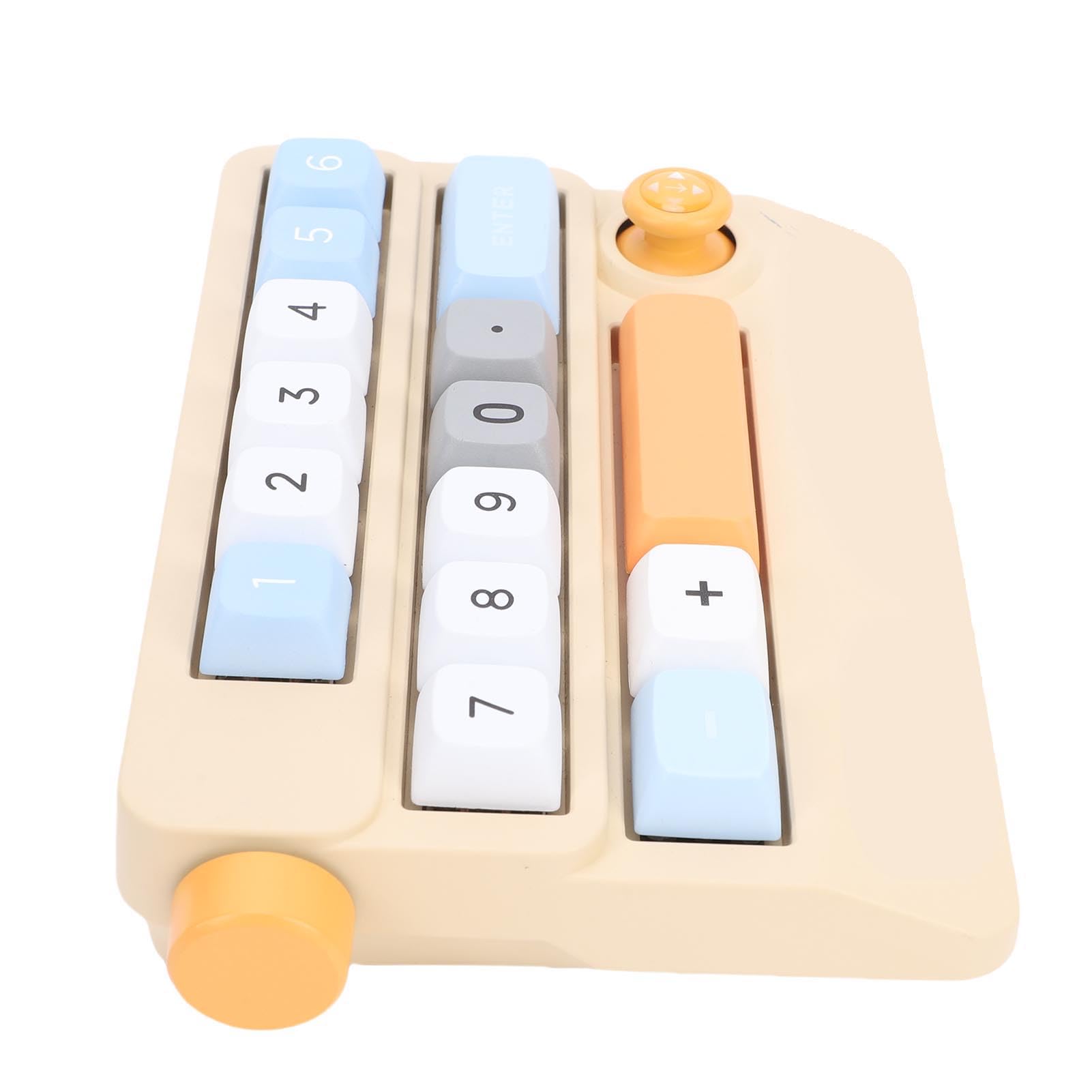 Cuifati Pavé Numérique Mécanique Filaire USB, 19 Touches, Clavier Numérique Programmable Macro échangeable à Chaud avec Contrôle par Joystick et éclairage RVB, pour PC, Ordinateur (Yellow)