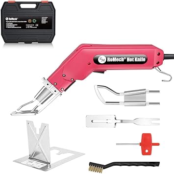 100W Fabric Cutter Rope Cutter, Pro Electric Hot Knife Heat Sealer with Adjustable Power, Cutting Tool Kit with Blades & Accessories 100W, RM-014