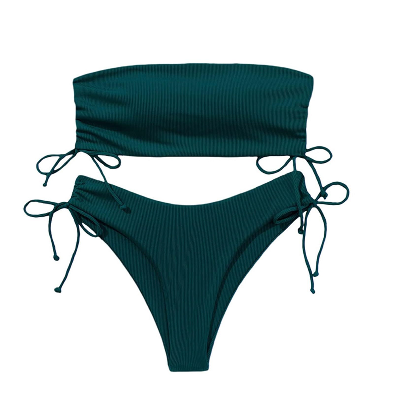 Seksowny strój kąpielowy bikini dla kobiet, zielony, S