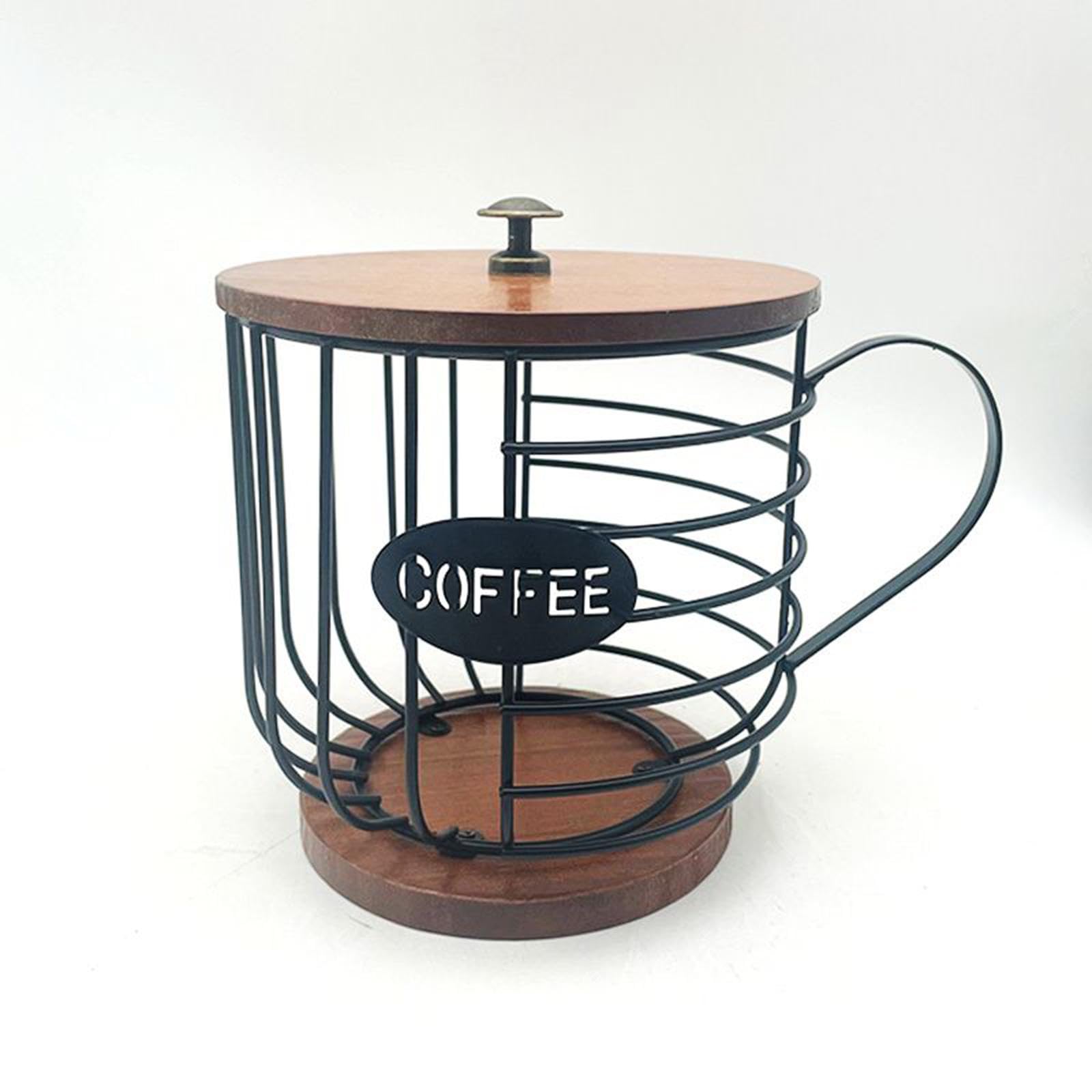 Porta cialde per caffè Contenitore per cialde per caffè Tazza per organizzatore, Gabbie per Capsule di caffè in Ferro Cestello portaoggetti per, Nero