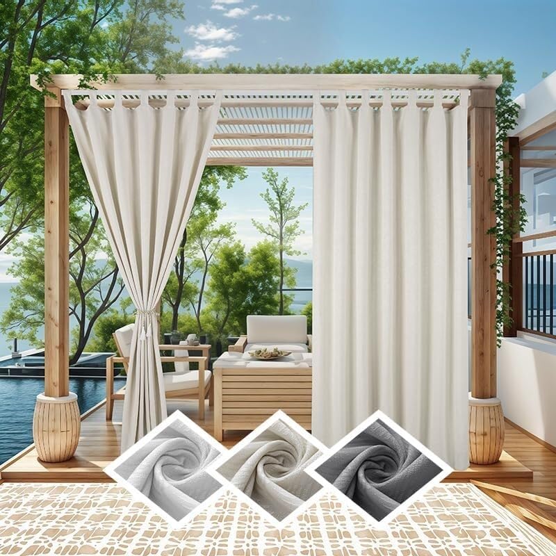 Rideaux de Balcon imperméables en tissu lourd et occultant 4 * 2.7m