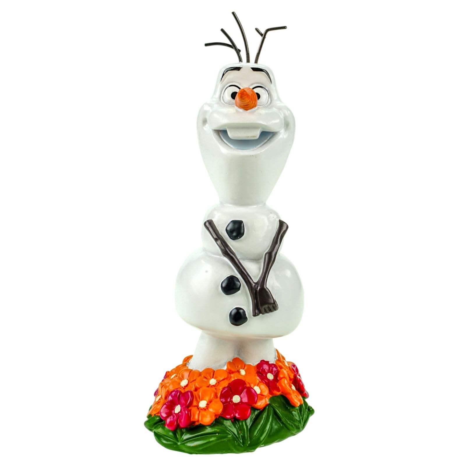 Figurine de jardin Olaf le bonhomme de neige de La Reine des Neiges - Figurine décorative sous licence officielle - 22 cm - En polyrésine résistante aux intempéries - Décoration de jardin pour jardin
