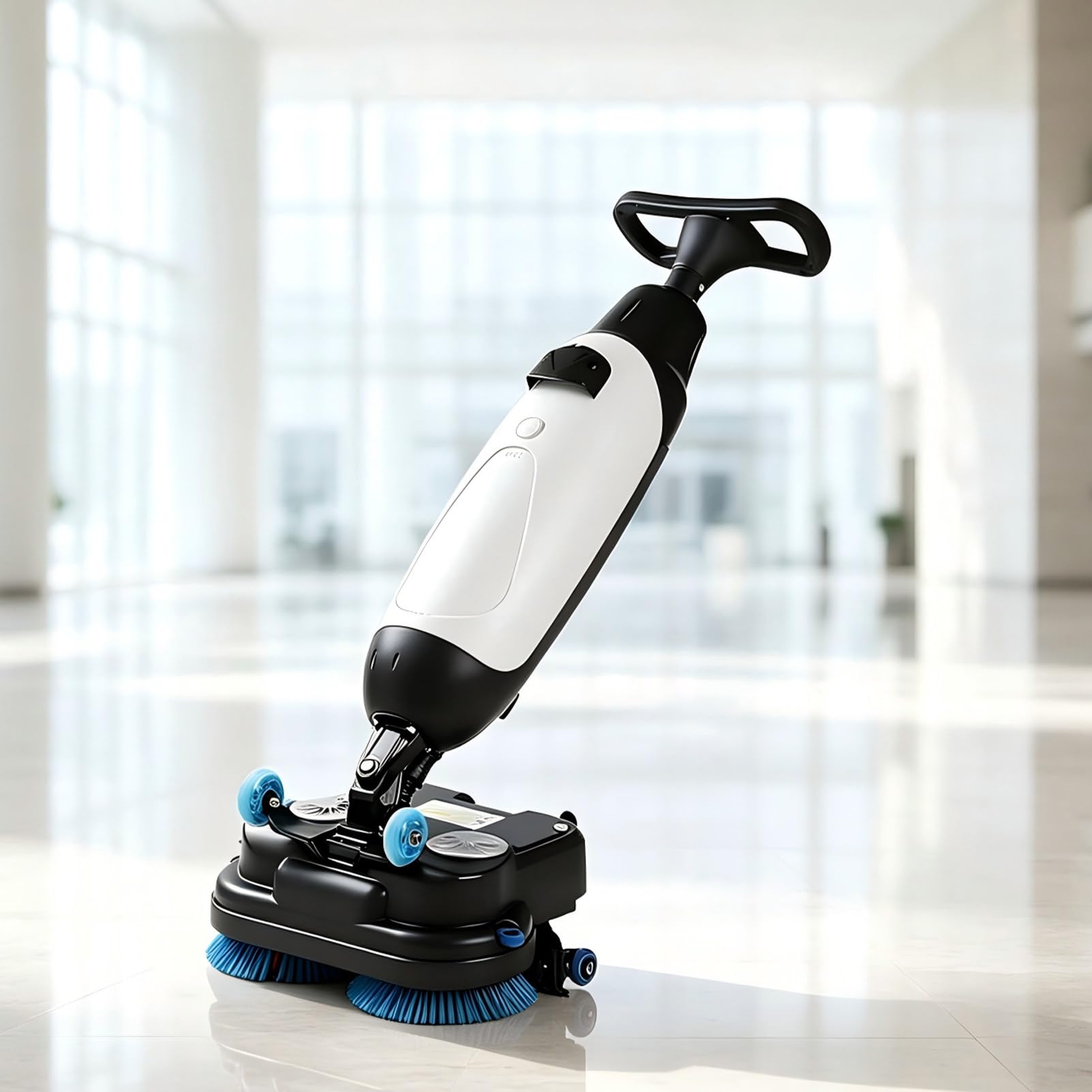 Machine De Polissage De Sol Fonctionnelle De 17 Pouces, Autolaveuse-Polisseuse AutoportéE De 17 Pouces, Autolaveuse De Sol De Qualité Professionnelle, Double Brosse Rotative White