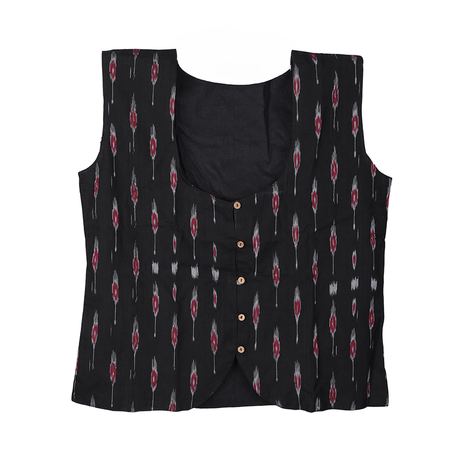 ghl – guendicha haat llp GHL GUENDICHA HAAT Sambalpuri Certified Handloom Women’s Pure Cotton Jacket | Odisha Ikat Ethnic Jacket for Women | Breathable Handmade Casual Office Wear Fusion Jacket-picture-19